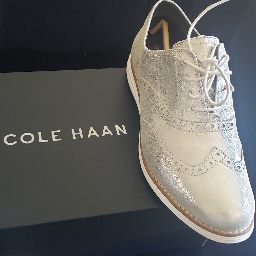 Cole Haan silver Oxford